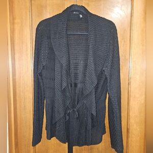 WHBM Black Peplum Tie Sweater